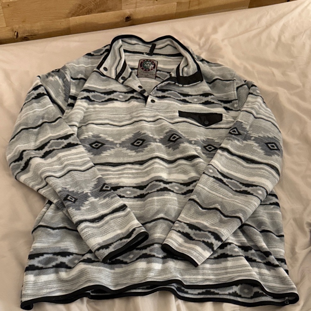 Men's Black and Gray Patterned Sweatshirt